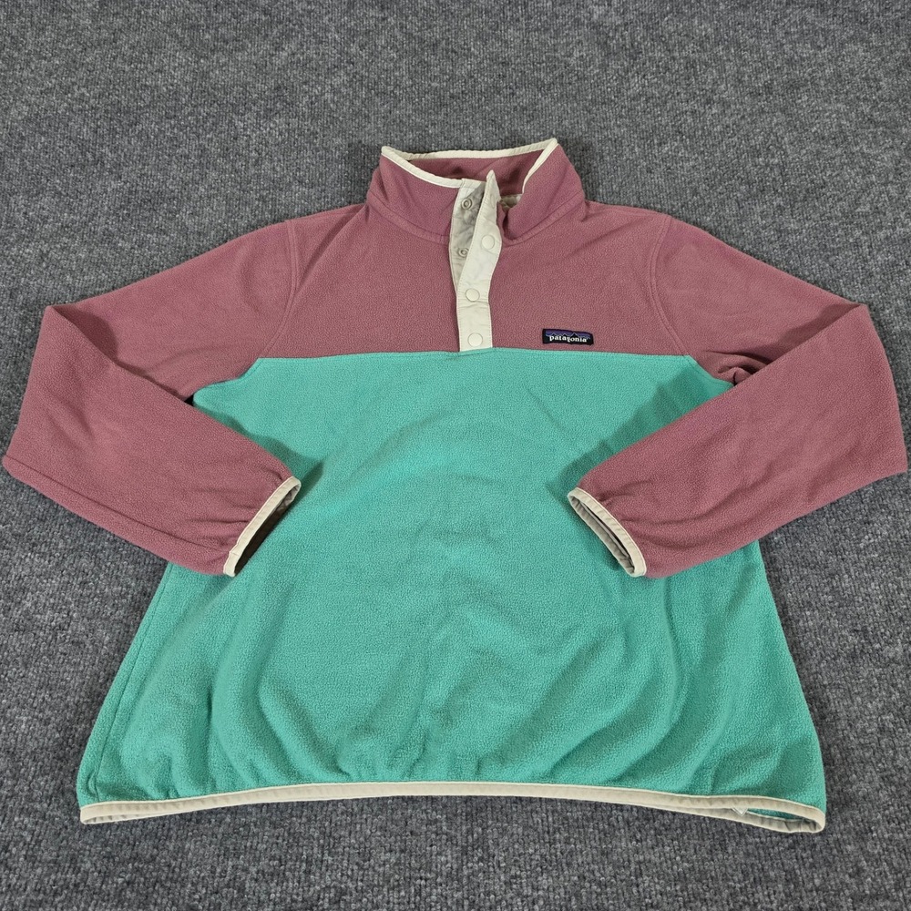 Patagonia Synchilla Lightweight Snap-T Fleece Pullover Mauve Teal Womens Medium